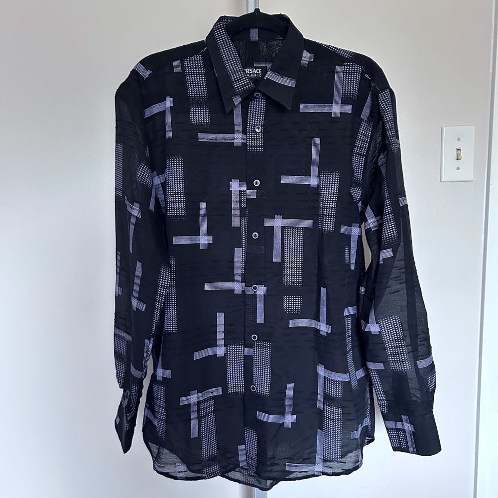 Versace Classic 100% cotton button down shirt-see measurements for sizing
